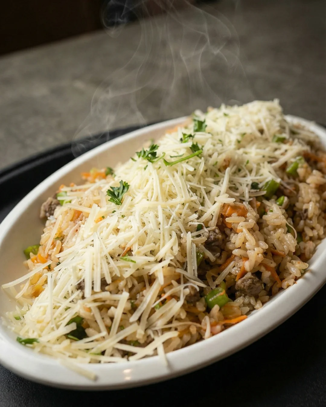 Arroz de Aspargos Frescos com Iscas de Filé